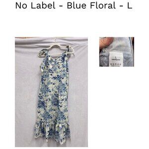 No Label - Blue Floral Dress - L